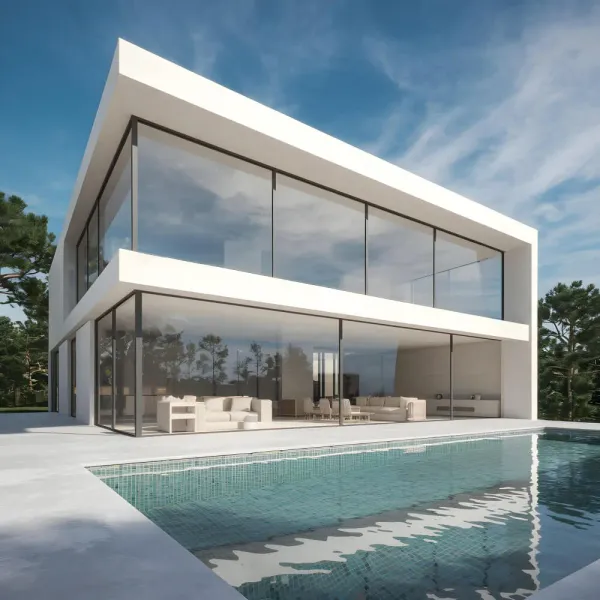 Royal villa with car and garden slide-7